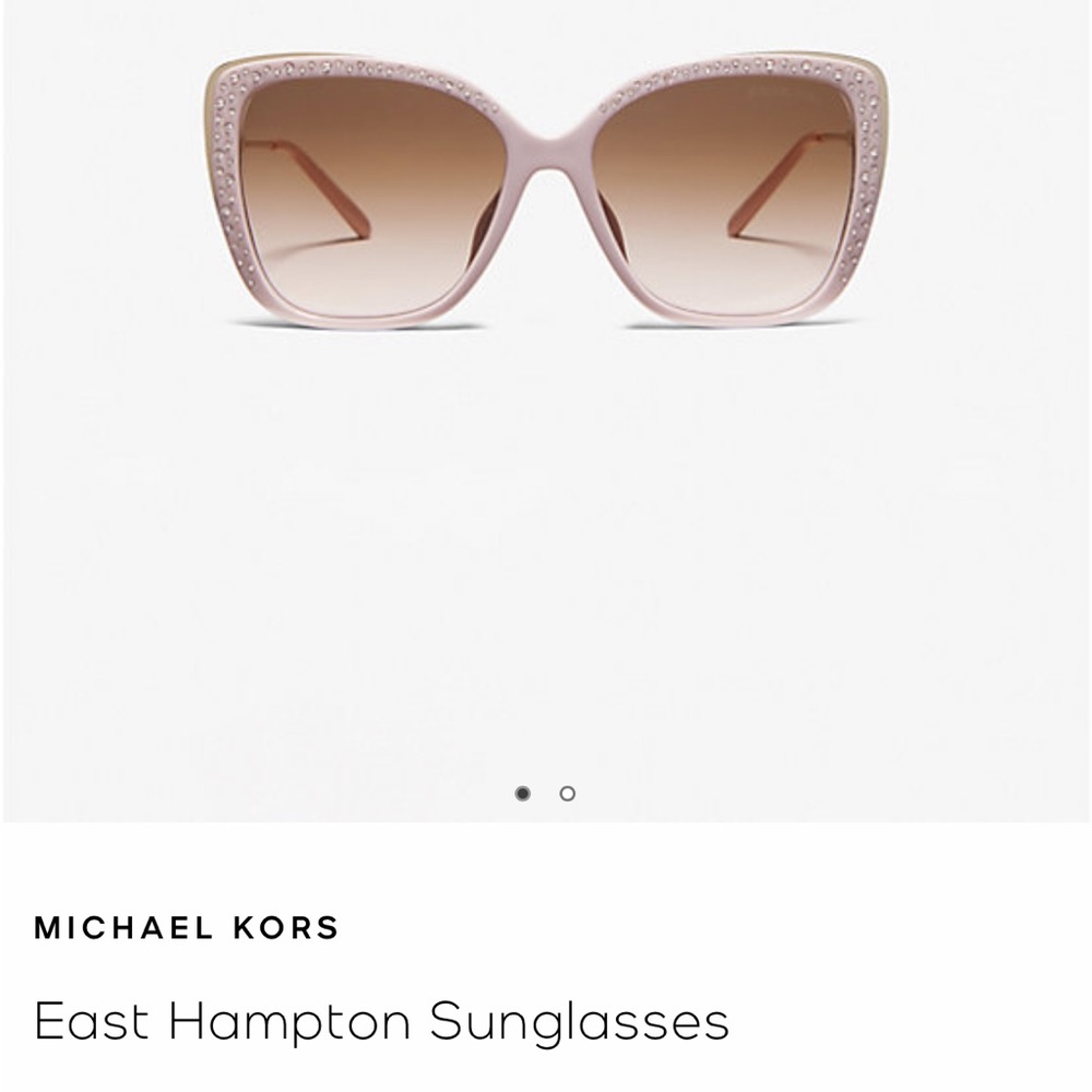 Michael Kors East Hampton Sunglasses - Dusty Rose Crystal Rhinestone Sparkle